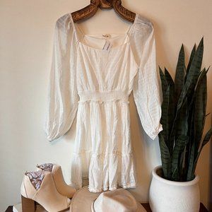 White smocked waist mini dress BRIDAL/EASTER/SUMMER NWT